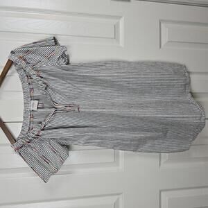 Knox Rose Women's Off-Shoulder Bohemian-Style Striped Casual Dress Medium